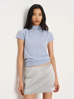 Reformation Carla Low Waist Skirt in Silver